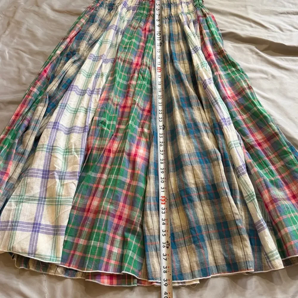 Oli & Hali Plaid Convertible Maxi Skirt Tube Dress Women's Small Pocketed - Picture 11 of 14